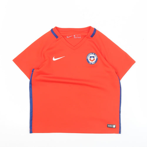 Nike Boys Red Chile Football T-Shirt Jersey L Short Sleeve Sportswear