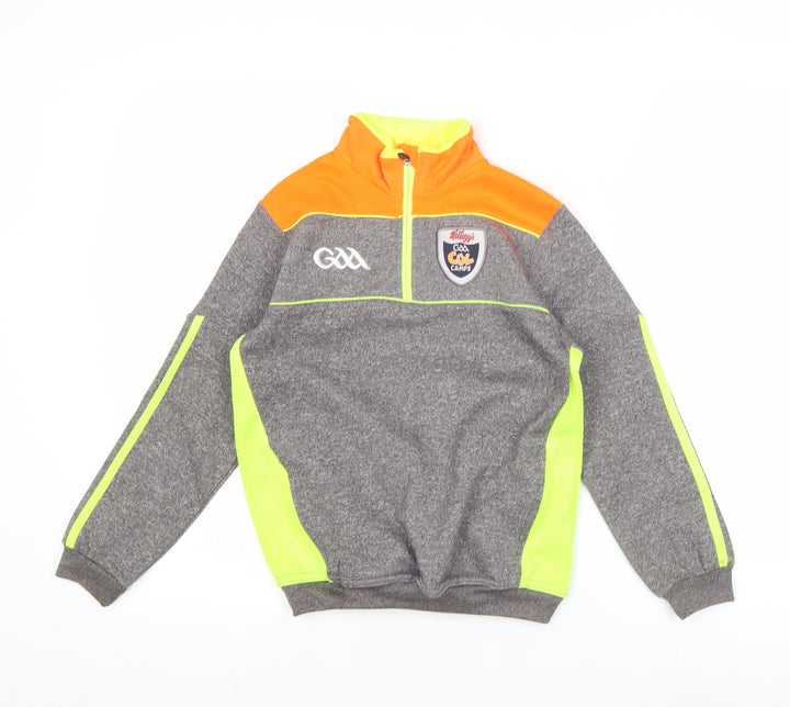 O'Neills Boys Grey Neon 1/4 Zip Sports Sweatshirt 2 Years