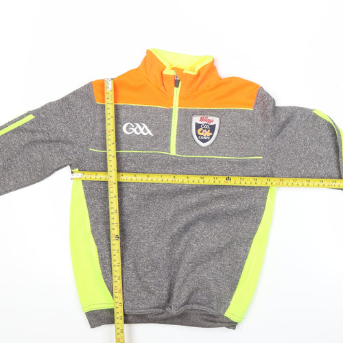 O'Neills Boys Grey Neon 1/4 Zip Sports Sweatshirt 2 Years
