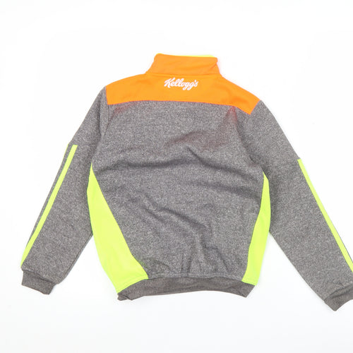 O'Neills Boys Grey Neon 1/4 Zip Sports Sweatshirt 2 Years