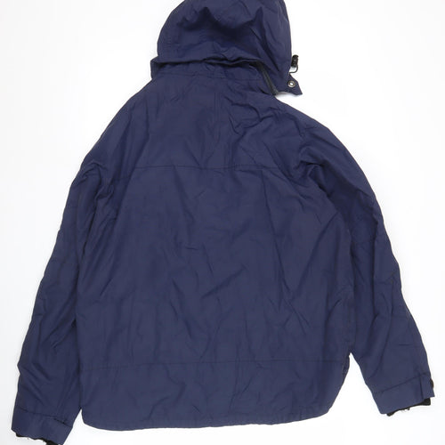 Tony Brown Men's Blue XL Hooded Parka Jacket with Pockets