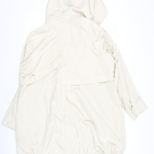 Couchel Womens Beige Parka Jacket L Hooded Mid-Length Casual