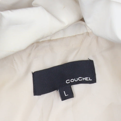 Couchel Womens Beige Parka Jacket L Hooded Mid-Length Casual