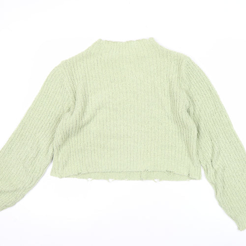 Zara Women’s Green Chunky Knit High Neck Pullover Jumper Size M