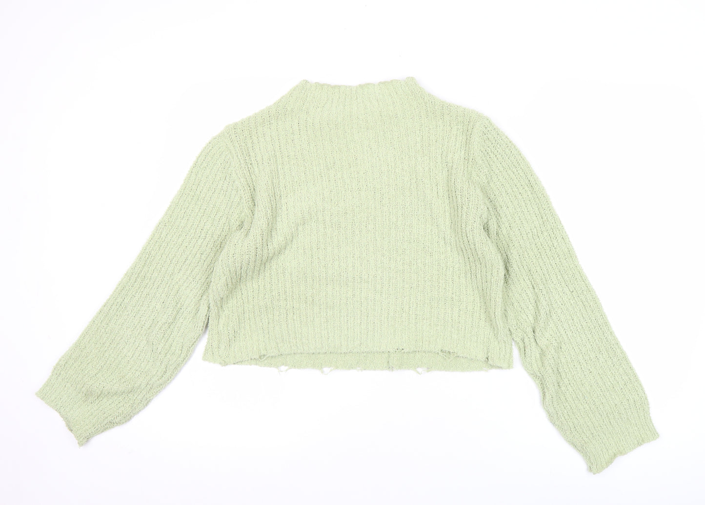 Zara Women’s Green Chunky Knit High Neck Pullover Jumper Size M