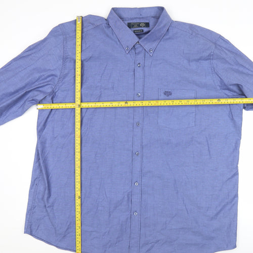 Paul Costelloe Men’s Blue 3XL 50-52" Regular Fit Button-Down Shirt