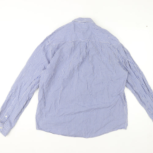 Lyle & Scott Men's Blue Check Cotton Button-Up Shirt XL
