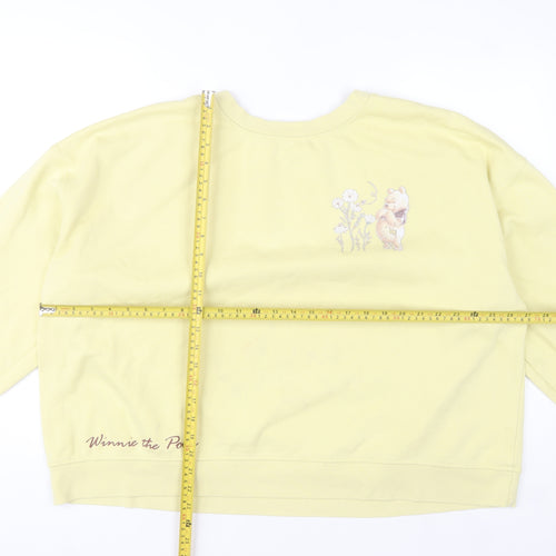 Disney Women Yellow Winnie the Pooh Sweatshirt 2XL Graphic Pullover