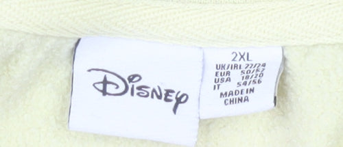 Disney Women Yellow Winnie the Pooh Sweatshirt 2XL Graphic Pullover