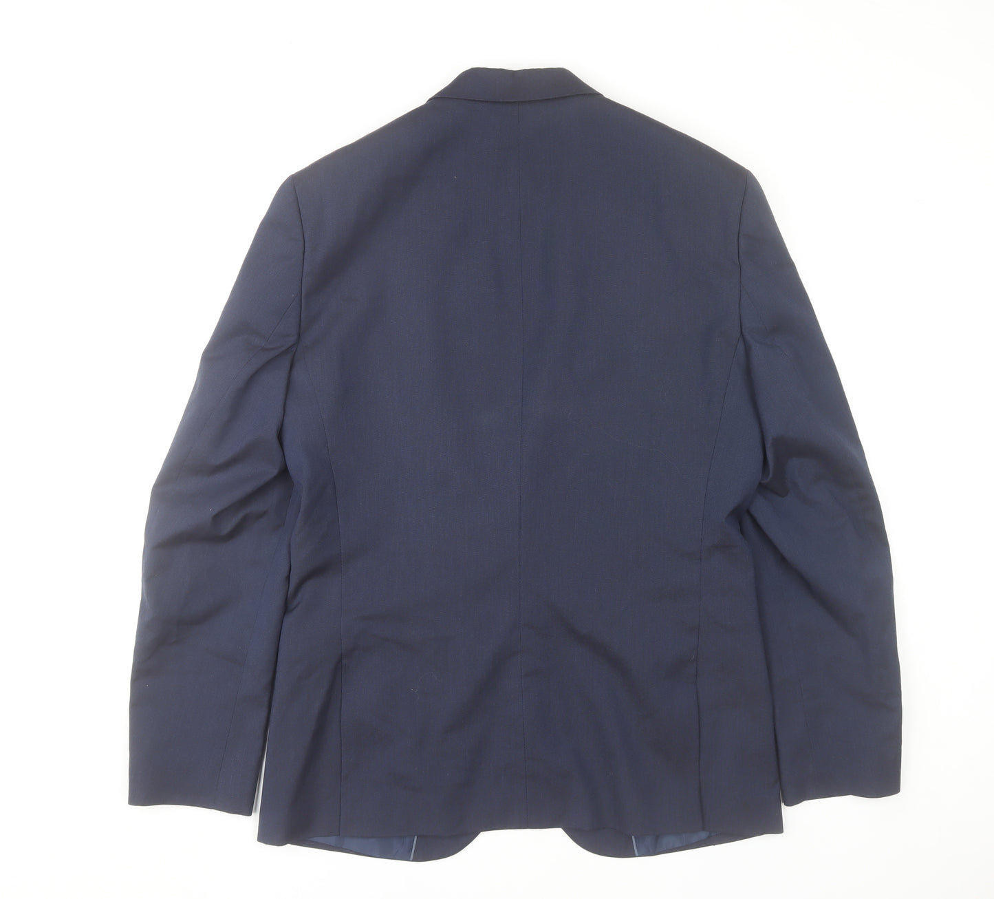 River Island Men’s Blue Suit Jacket 40R Notch Lapel Two-Button