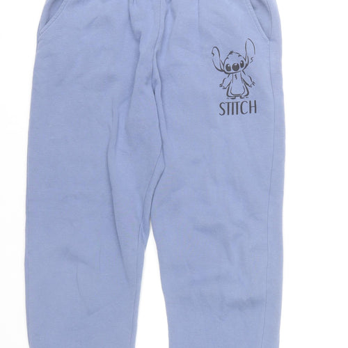 Disney Women Blue Stitch Sweatpants Size 10-12 Fleece Joggers