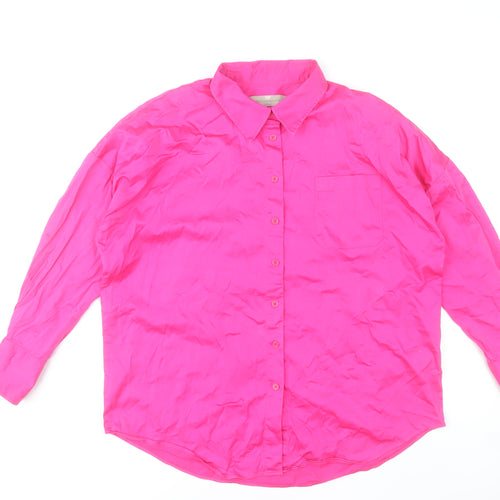 Paul Costelloe Men’s Pink Cotton Blend Long Sleeve Dress Shirt M