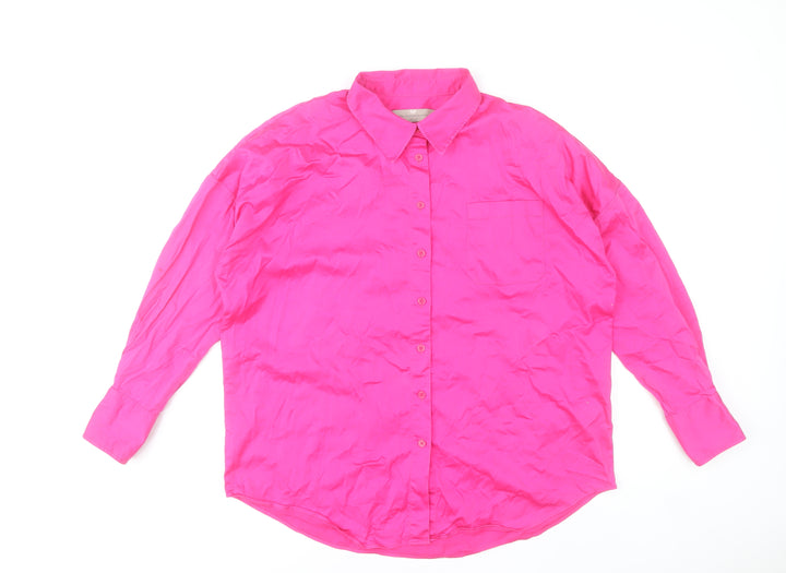 Paul Costelloe Men’s Pink Cotton Blend Long Sleeve Dress Shirt M