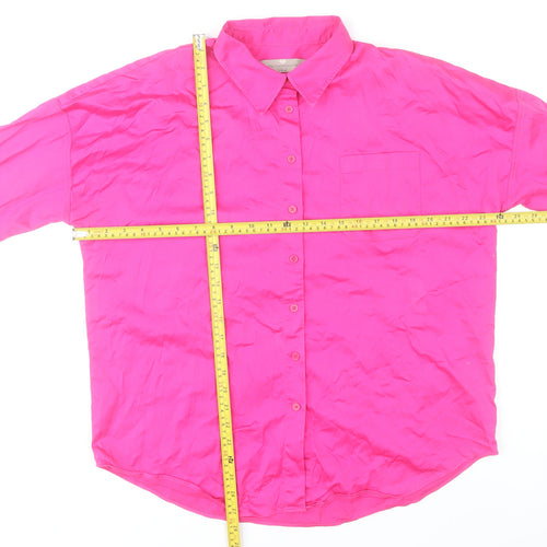 Paul Costelloe Men’s Pink Cotton Blend Long Sleeve Dress Shirt M