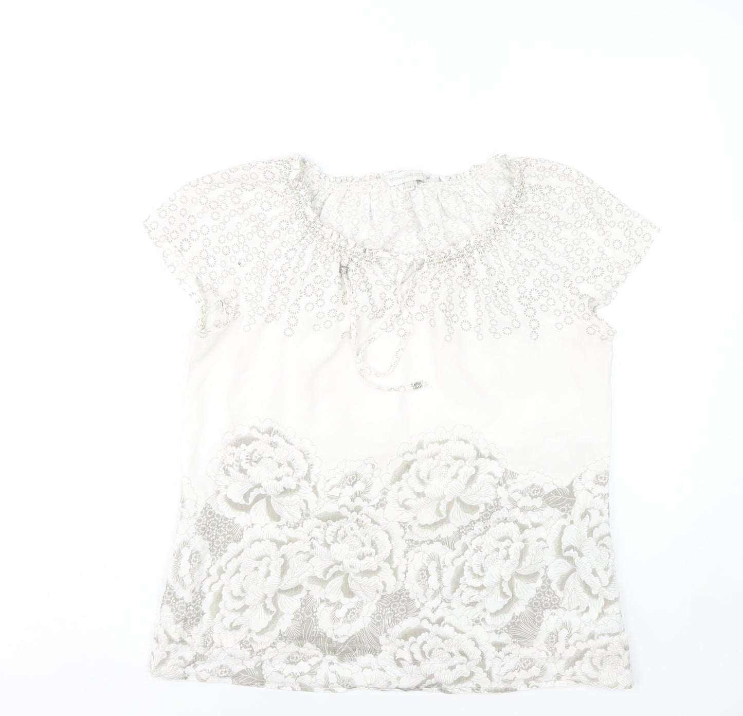 Rocha John Rocha Women’s Ivory Floral Tunic Blouse Size 12