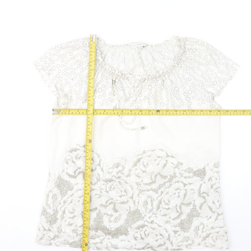 Rocha John Rocha Women’s Ivory Floral Tunic Blouse Size 12