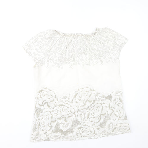 Rocha John Rocha Women’s Ivory Floral Tunic Blouse Size 12