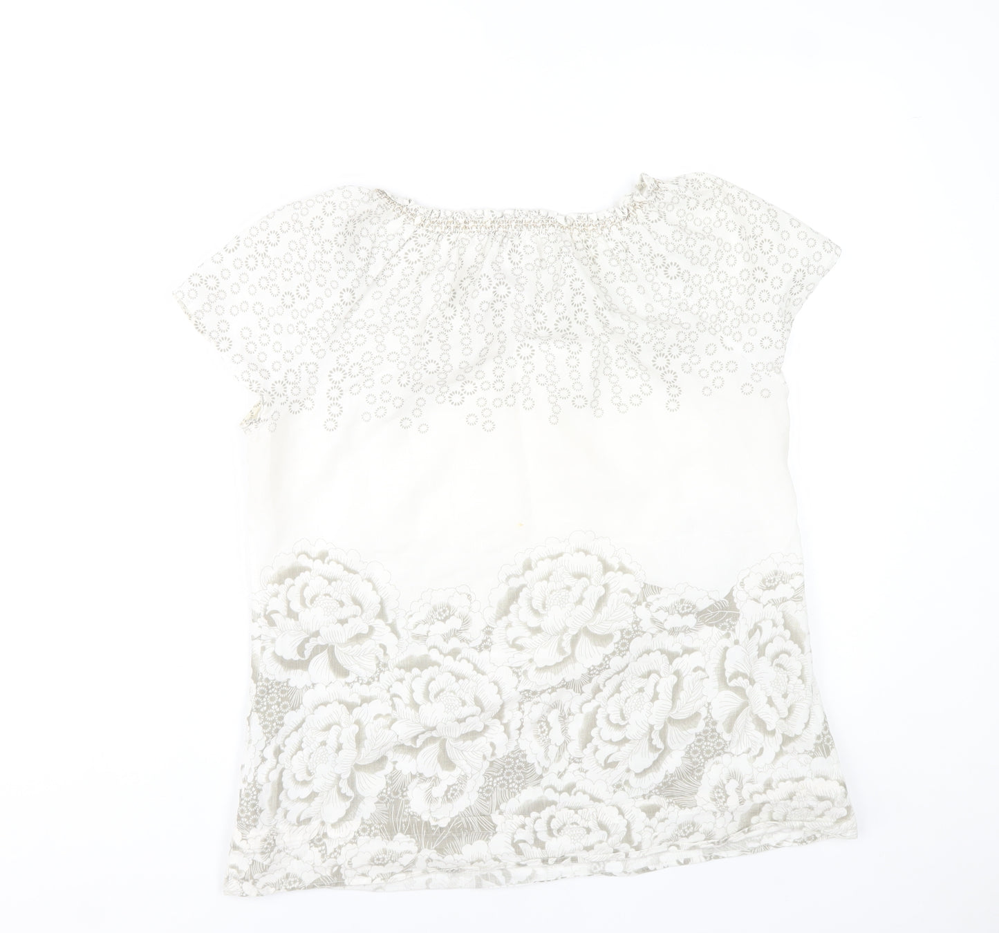 Rocha John Rocha Women’s Ivory Floral Tunic Blouse Size 12