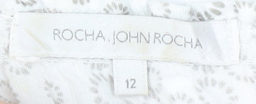 Rocha John Rocha Women’s Ivory Floral Tunic Blouse Size 12