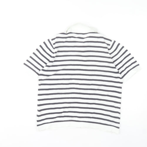 Jumper Womens M Black White Striped Button-Up Cotton Shirt