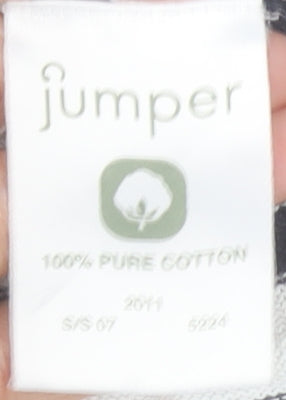 Jumper Womens M Black White Striped Button-Up Cotton Shirt