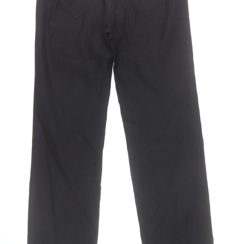 Rouge Womens Black Straight Leg Jeans L High Rise Cotton Blend