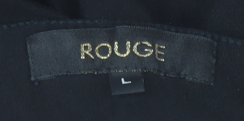 Rouge Womens Black Straight Leg Jeans L High Rise Cotton Blend