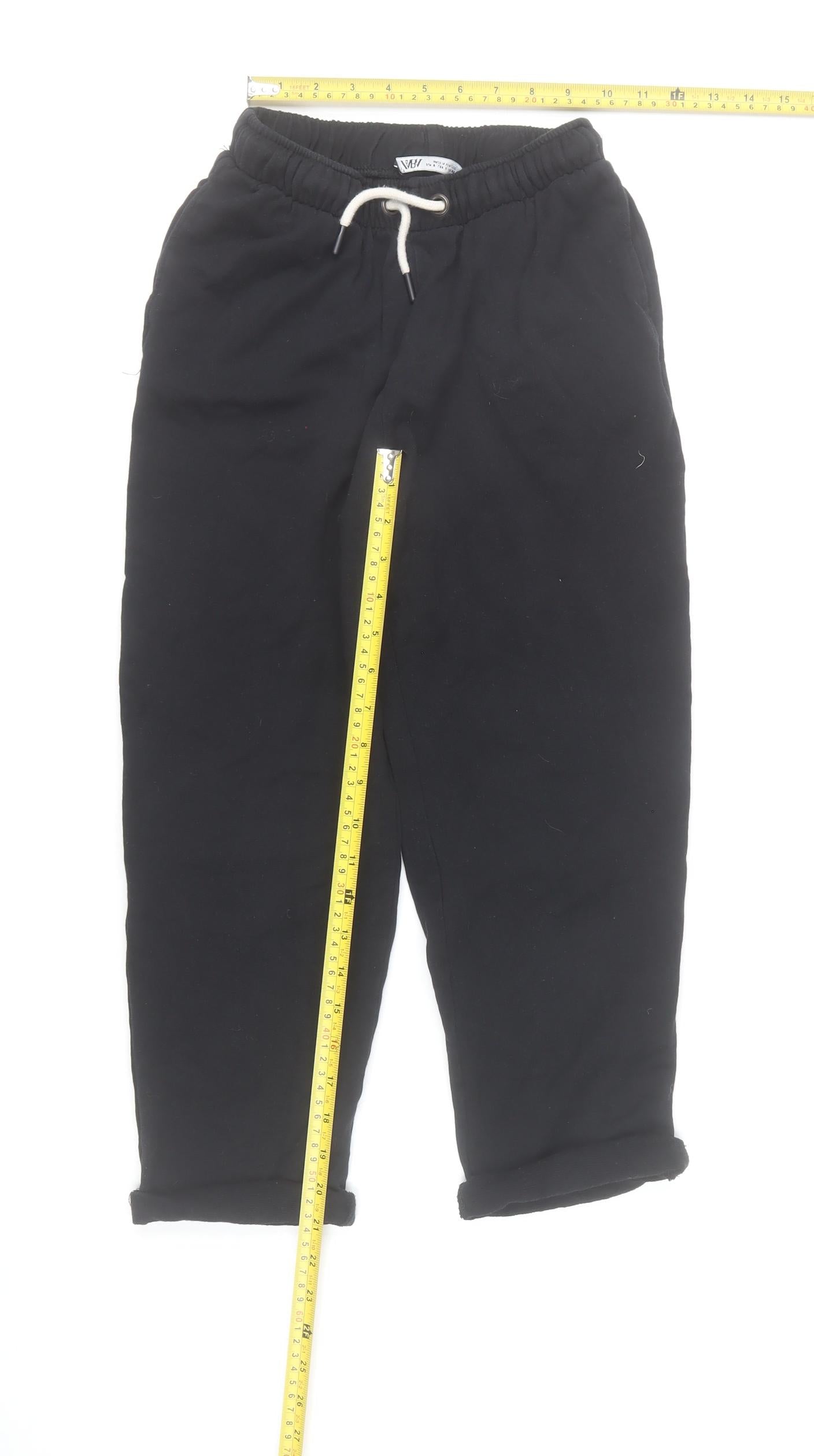 Zara Womens Black Size 8 Sweatpants Cotton Fleece Drawstring Trousers