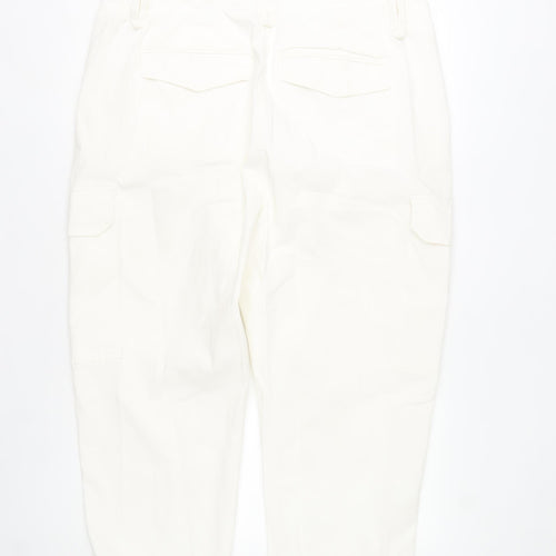 Marks and Spencer Womens White Cotton Cargo Trousers Size 20