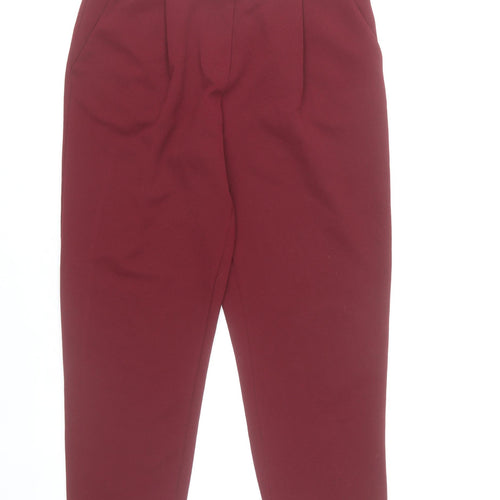 New Look Womens Red Paperbag Tapered Trousers UK 12