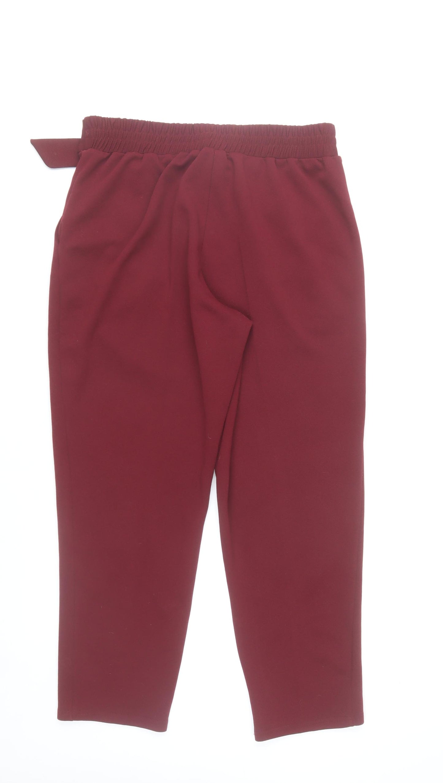 New Look Womens Red Paperbag Tapered Trousers UK 12