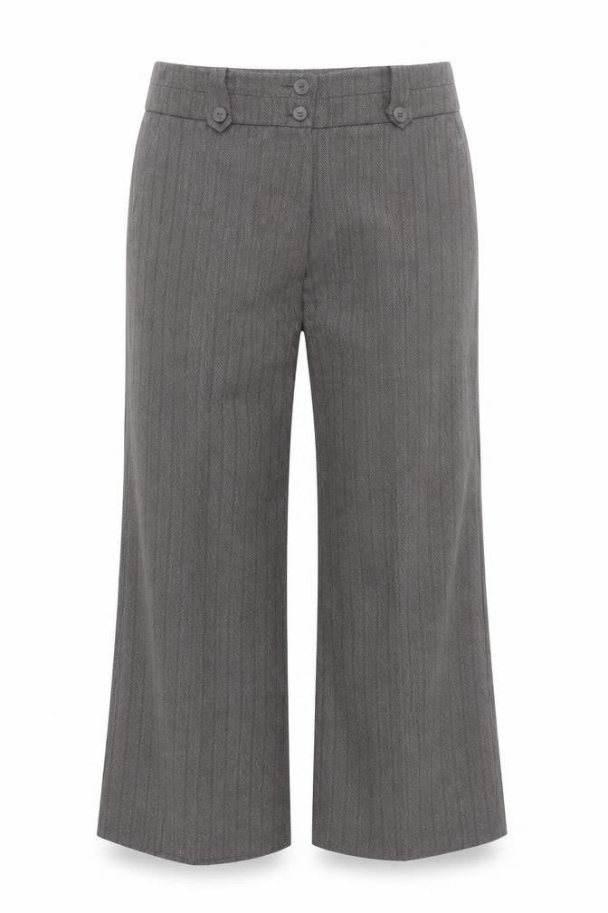 Classics Women Grey Pinstripe Dress Pants Size 14 Straight Leg