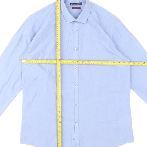 Dunnes Men Blue Slim Fit Long Sleeve Dress Shirt Size 16.5