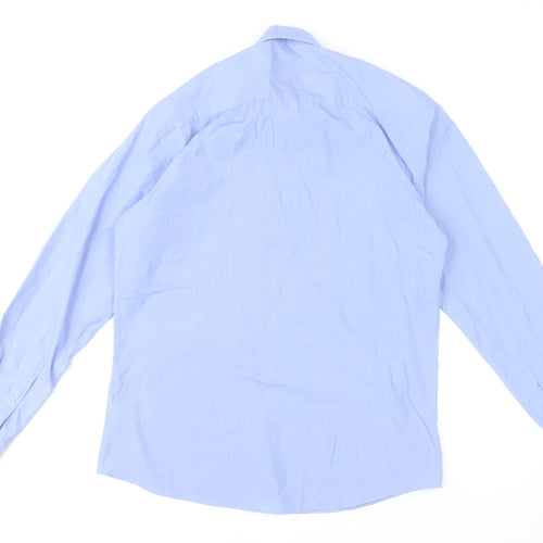 Dunnes Men Blue Slim Fit Long Sleeve Dress Shirt Size 16.5