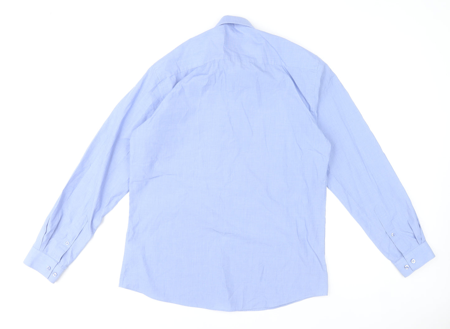 Dunnes Men Blue Slim Fit Long Sleeve Dress Shirt Size 16.5