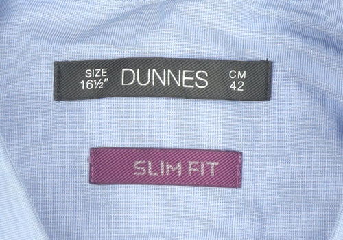 Dunnes Men Blue Slim Fit Long Sleeve Dress Shirt Size 16.5