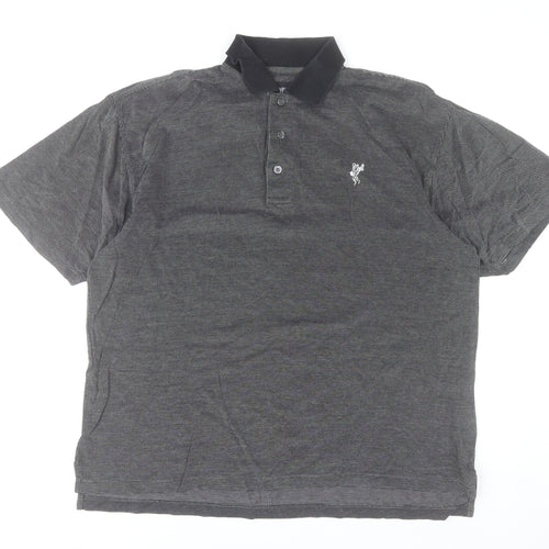 Ashworth Men’s Grey Cotton Polo Shirt M Short Sleeve Golf Casual