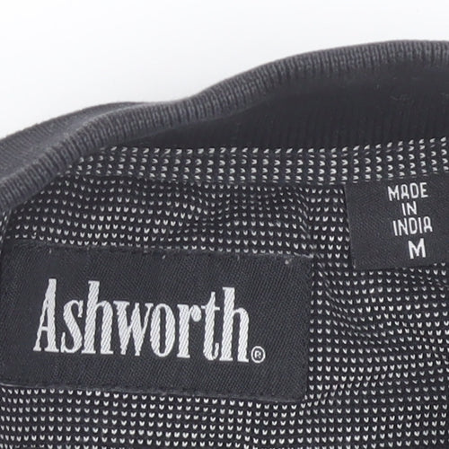 Ashworth Men’s Grey Cotton Polo Shirt M Short Sleeve Golf Casual