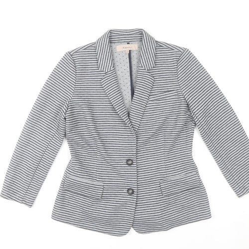 Kew Women’s Grey Striped Blazer Jacket Size 14 Workwear
