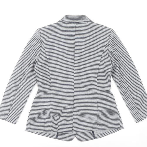 Kew Women’s Grey Striped Blazer Jacket Size 14 Workwear