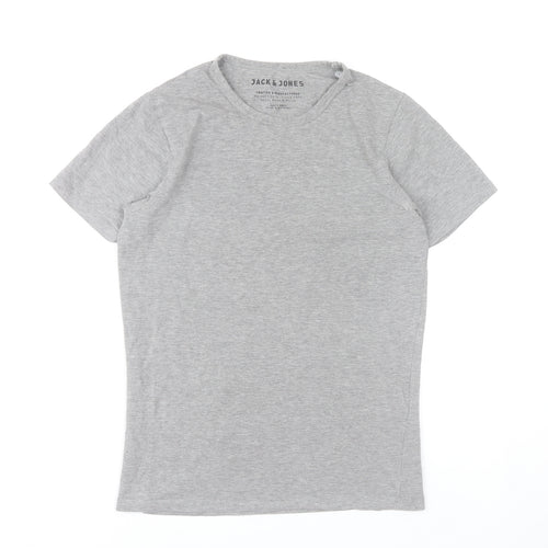 Jack & Jones Men’s Grey Small Crew Neck Short Sleeve T-Shirt