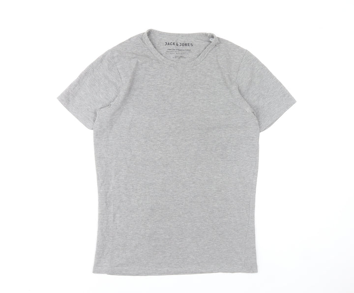 Jack & Jones Men’s Grey Small Crew Neck Short Sleeve T-Shirt