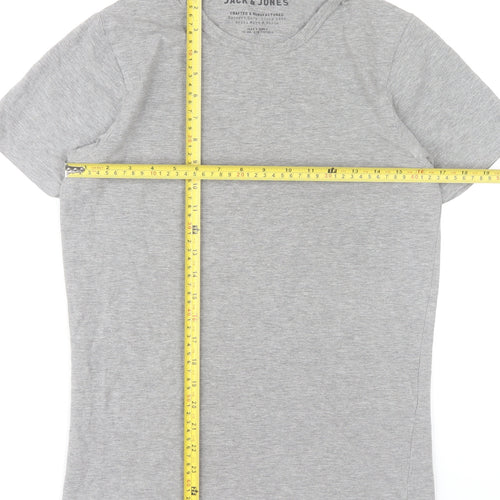 Jack & Jones Men’s Grey Small Crew Neck Short Sleeve T-Shirt