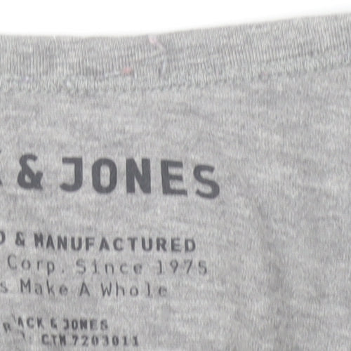 Jack & Jones Men’s Grey Small Crew Neck Short Sleeve T-Shirt
