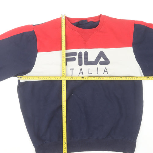 Fila Men’s Blue Red White Pullover Sweatshirt Size L Crew Neck