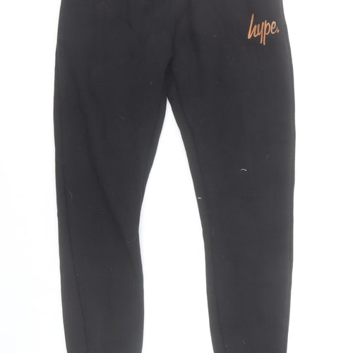 Hype Boys Black Jogger Sweatpants 14 Years Cotton Blend Casual Trousers