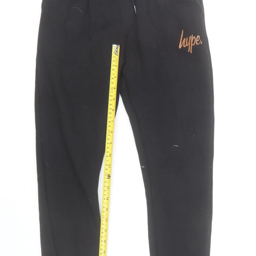 Hype Boys Black Jogger Sweatpants 14 Years Cotton Blend Casual Trousers