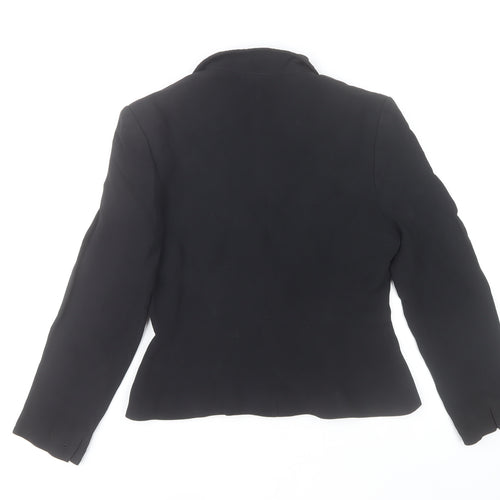 Pied A Terre Womens Black Blazer Jacket Size 12 Single Breasted Notch Lapel