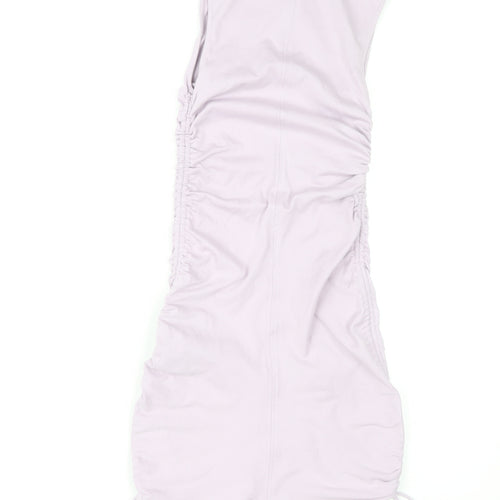 Zara Women Purple Bodycon Mini Dress Size 8 Sleeveless Ruched