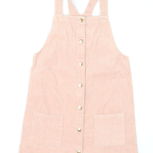 Denim Co Girls Pink Corduroy Pinafore Dress 13-14 Yrs Casual Sleeveless